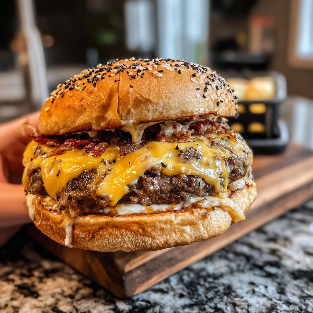 Saftige Lucy Burger Käse gefüllt