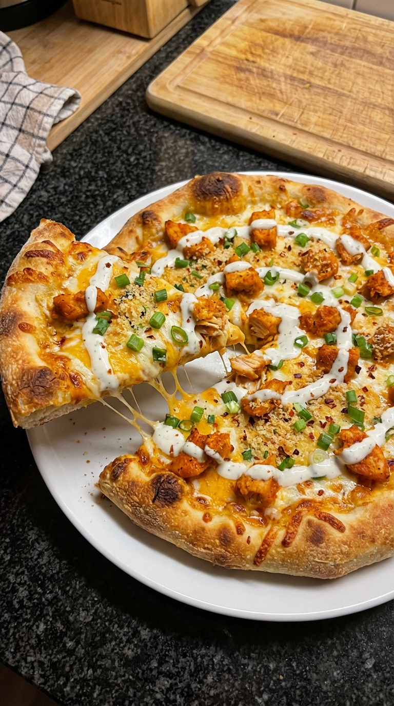Buffalo Hähnchen Fladenbrot Pizza​