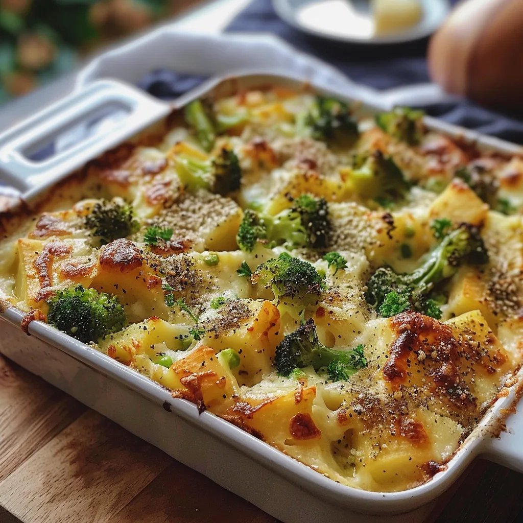 Kartoffel-Brokkoli-Rosenkohl Auflauf