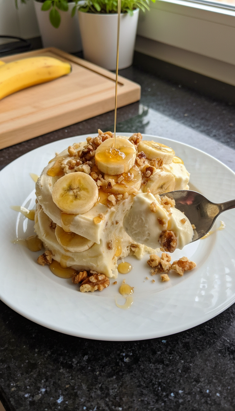 Bananen Nuss Frozen Joghurt Parfait