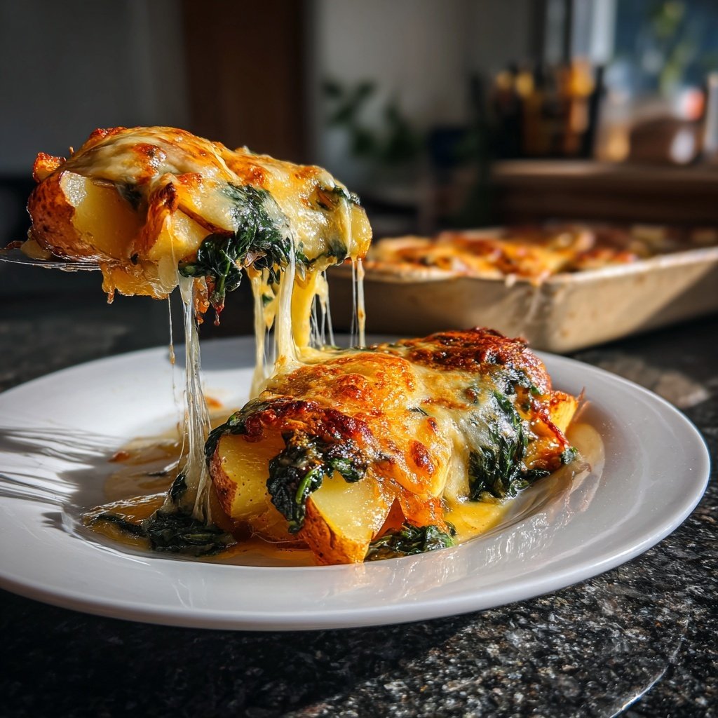 Raclette mit Süßkartoffeln und Spinat