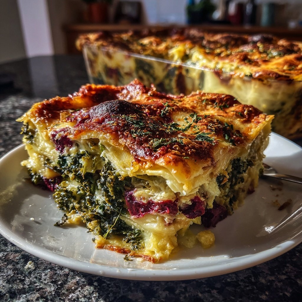 Winterlasagne mit Grünkohl und Rote Bete