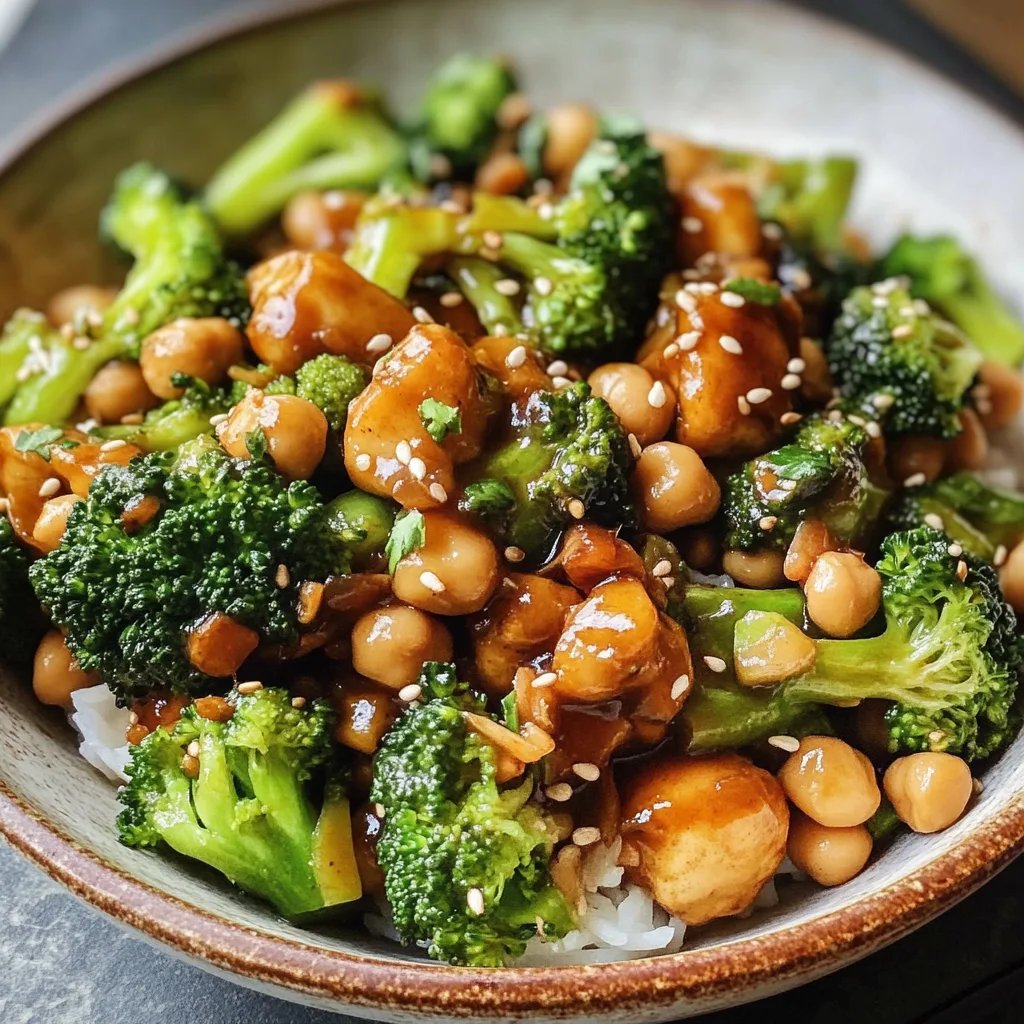 Knoblauch-Brokkoli-Pfanne mit Kichererbsen