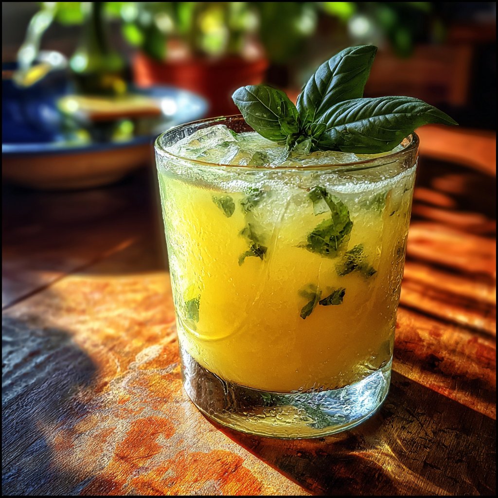 Ananas-Basilikum-Erfrischung