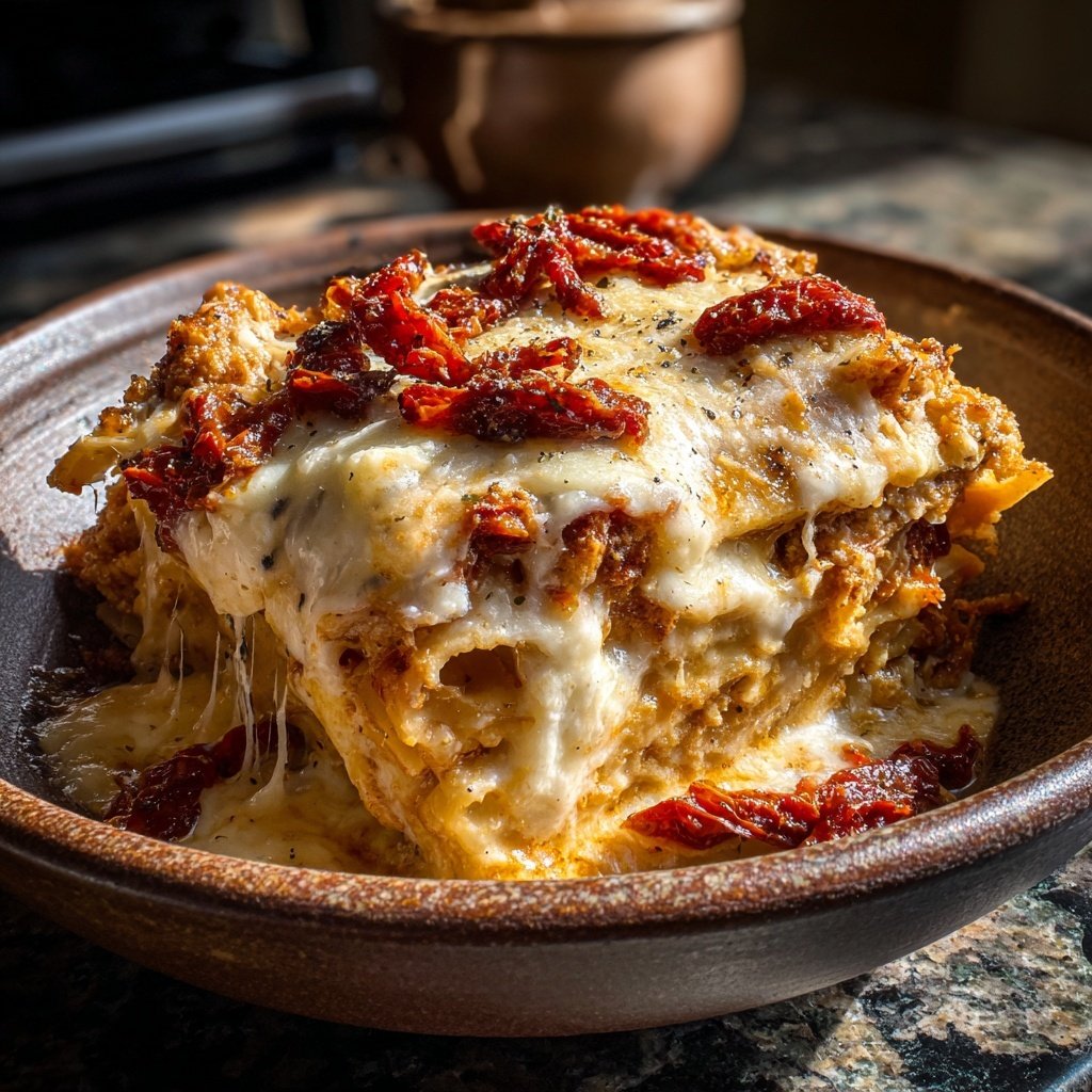 Cremige getrocknete Tomate Lasagne Suppe