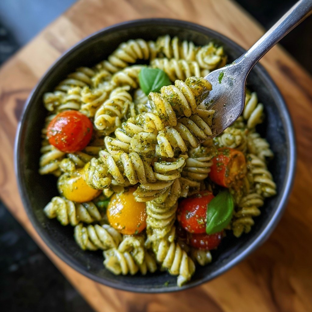 Protein-Pasta mit Pesto