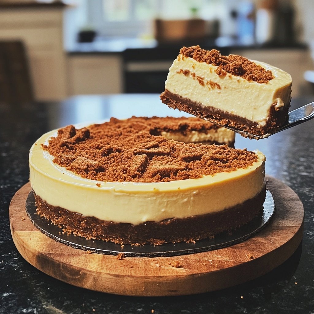 Cremiger Käsekuchen mit Spekulatiusboden