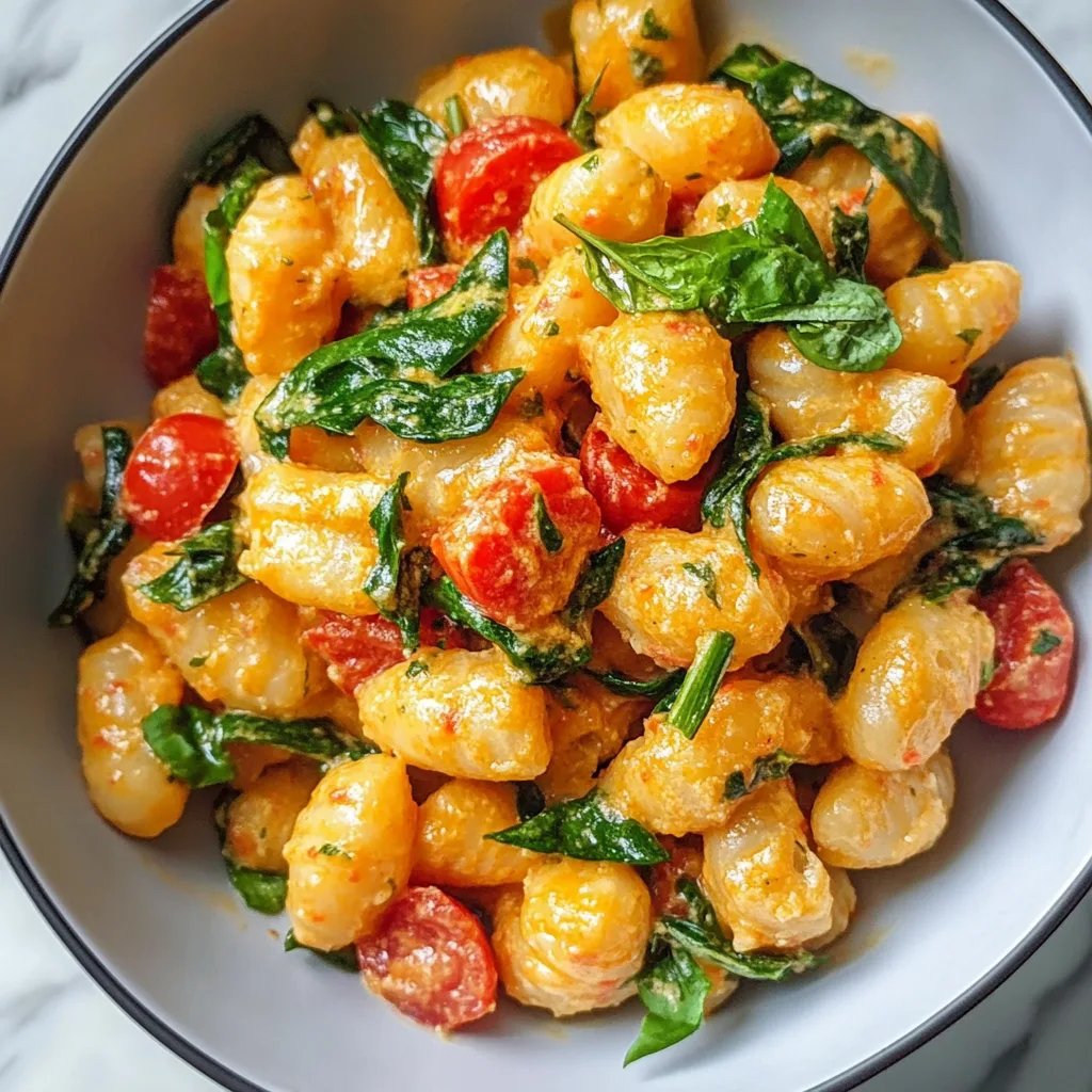 Schnelle Gnocchi-Pfanne mit Tomate & Spinat