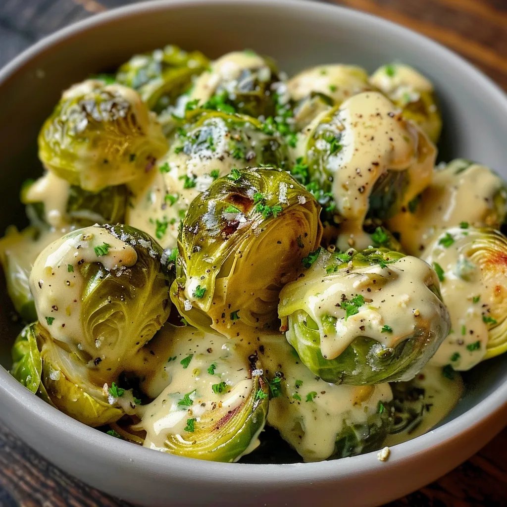 Rosenkohl in Frischkäse-Senfsauce