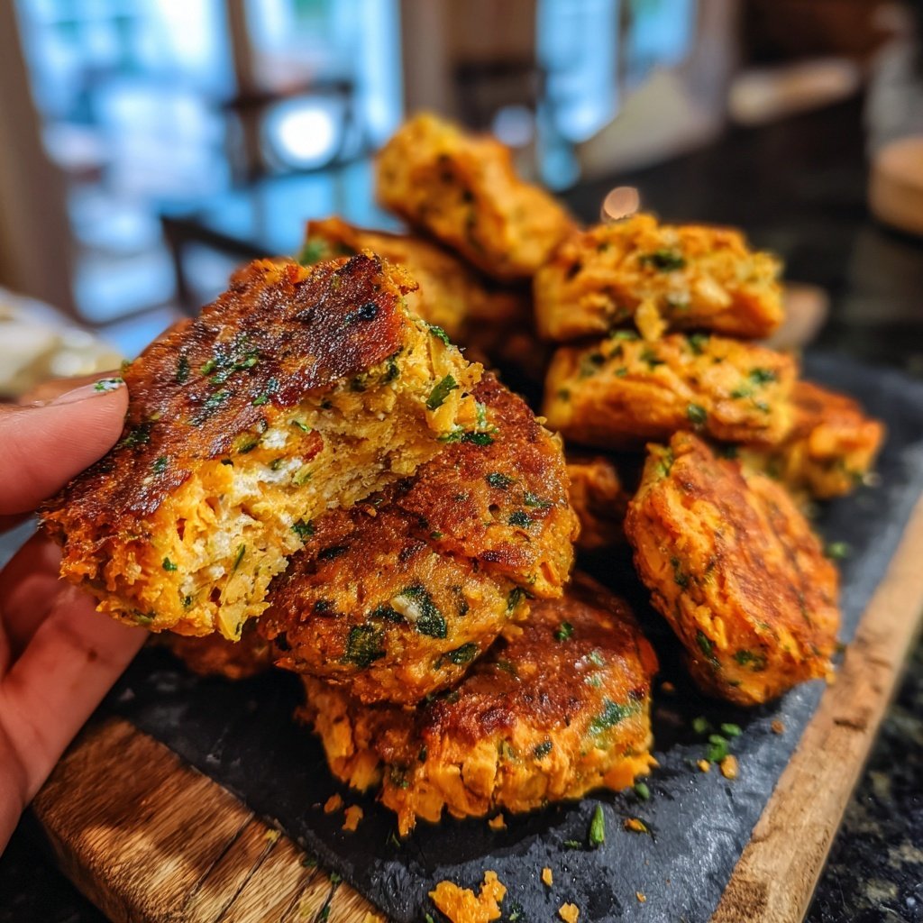 Kräuter-Süßkartoffel-Lachs-Puffer