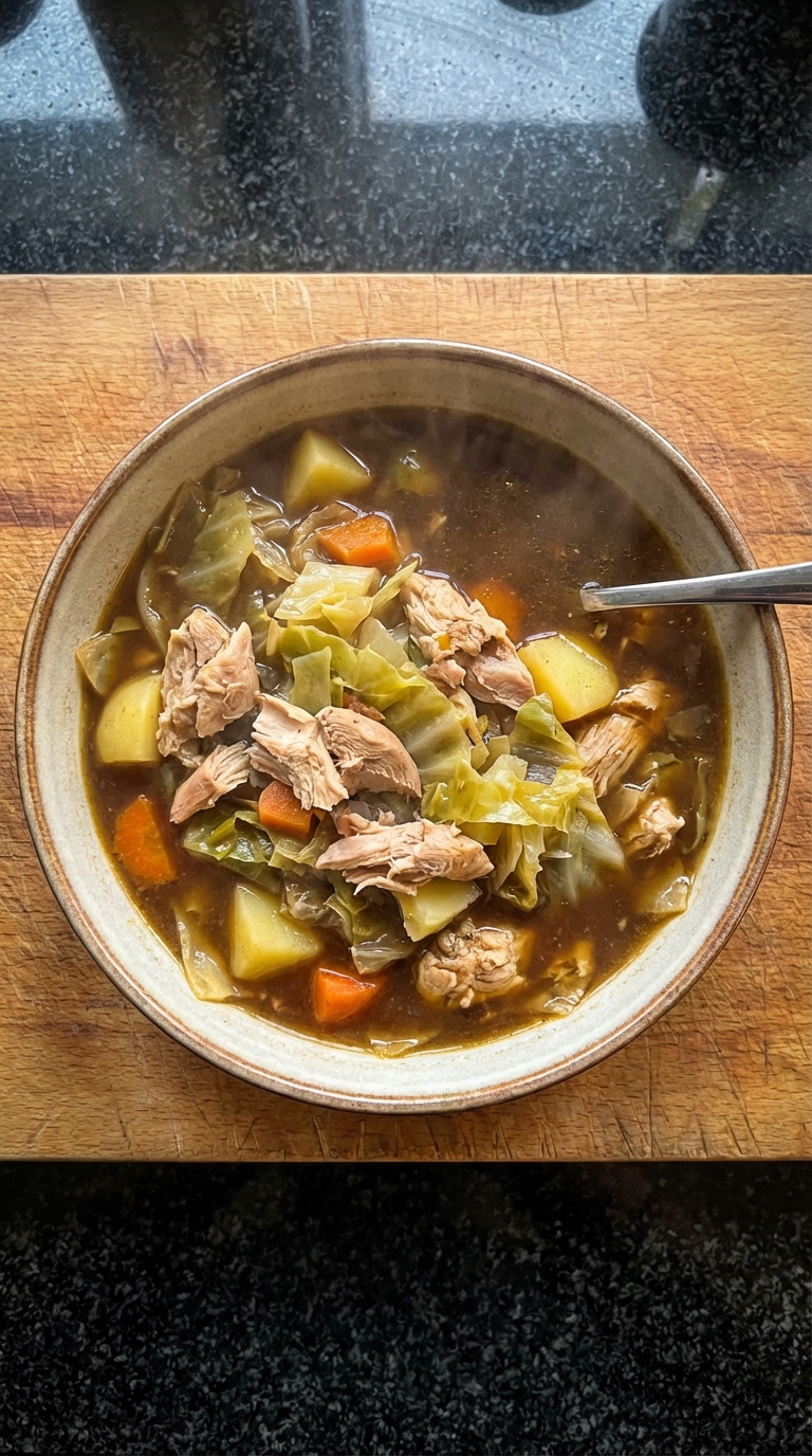 Hähnchen Kohl Pfannen Suppe