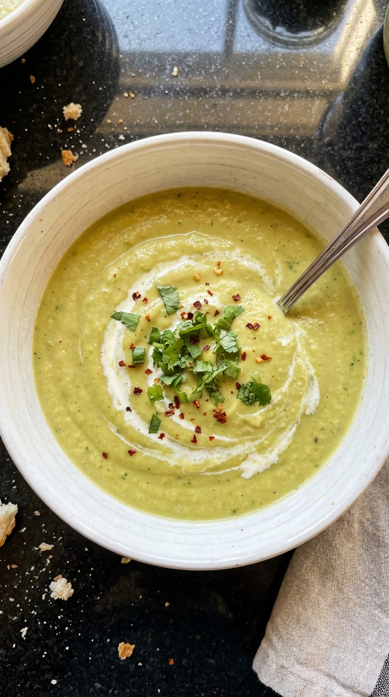 Gekühlte Avocado Hähnchen Suppe