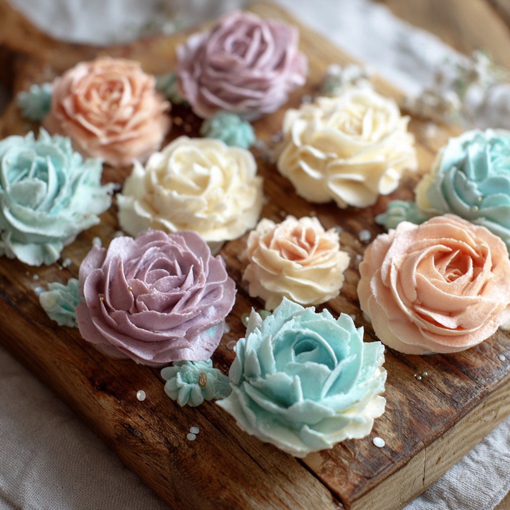Schöne Buttercream-Blumen-Designs