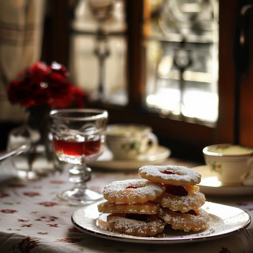 Omas leckere Spitzbuben mit Himbeermarmelade