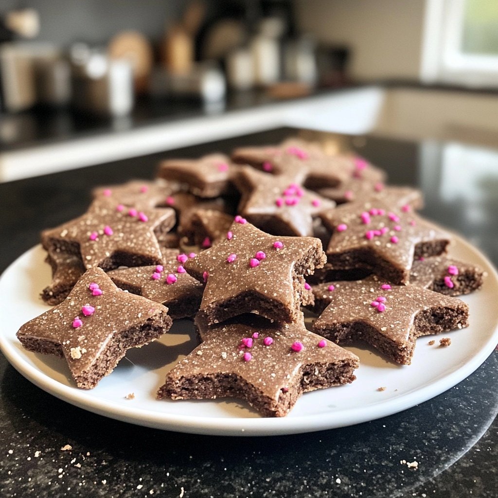 Schoko-Zimtsterne mit rosa Pfeffer