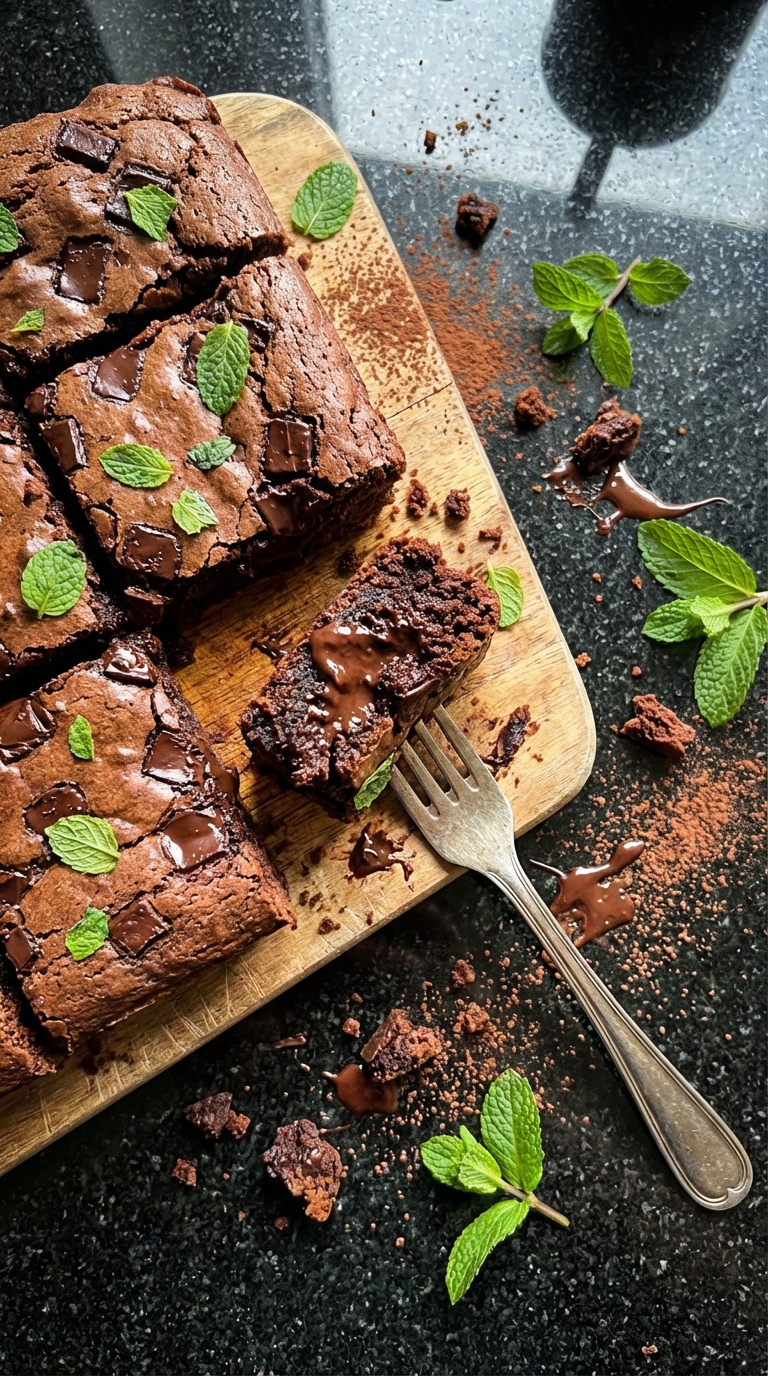 Sauerteig Minz Schoko Brownies​