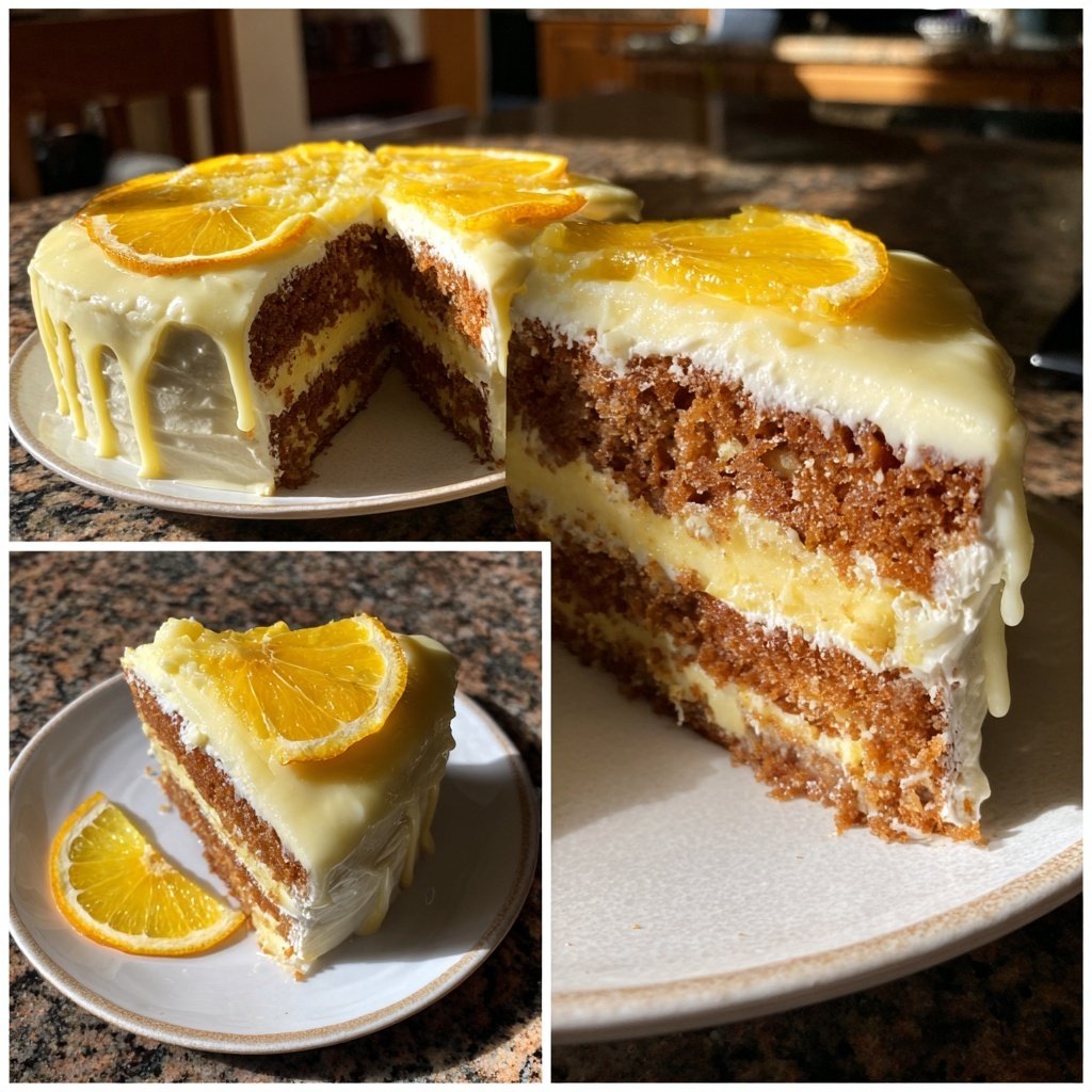 Japanischer Yuzu Torte mit Creme
