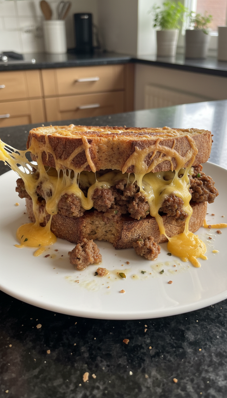 Hackfleisch Sandwich mit Käse