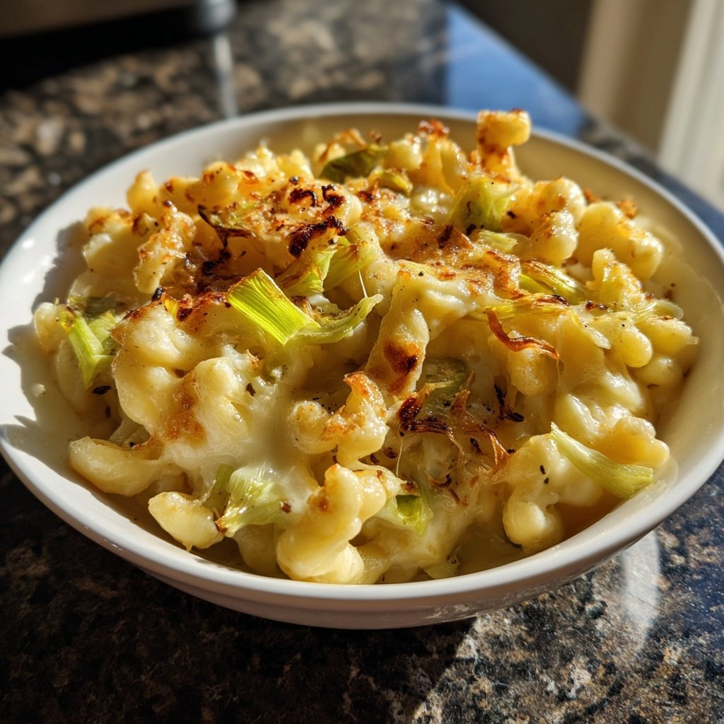 Käsespätzle mit Lauch und Zwiebelbutter