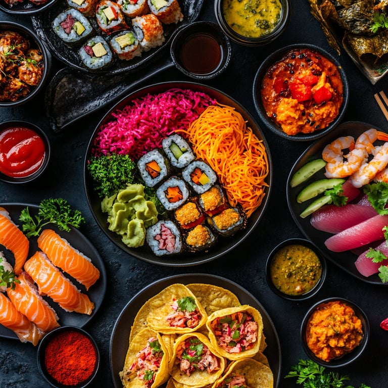 Bunte Rezepte aus globalen Küchen