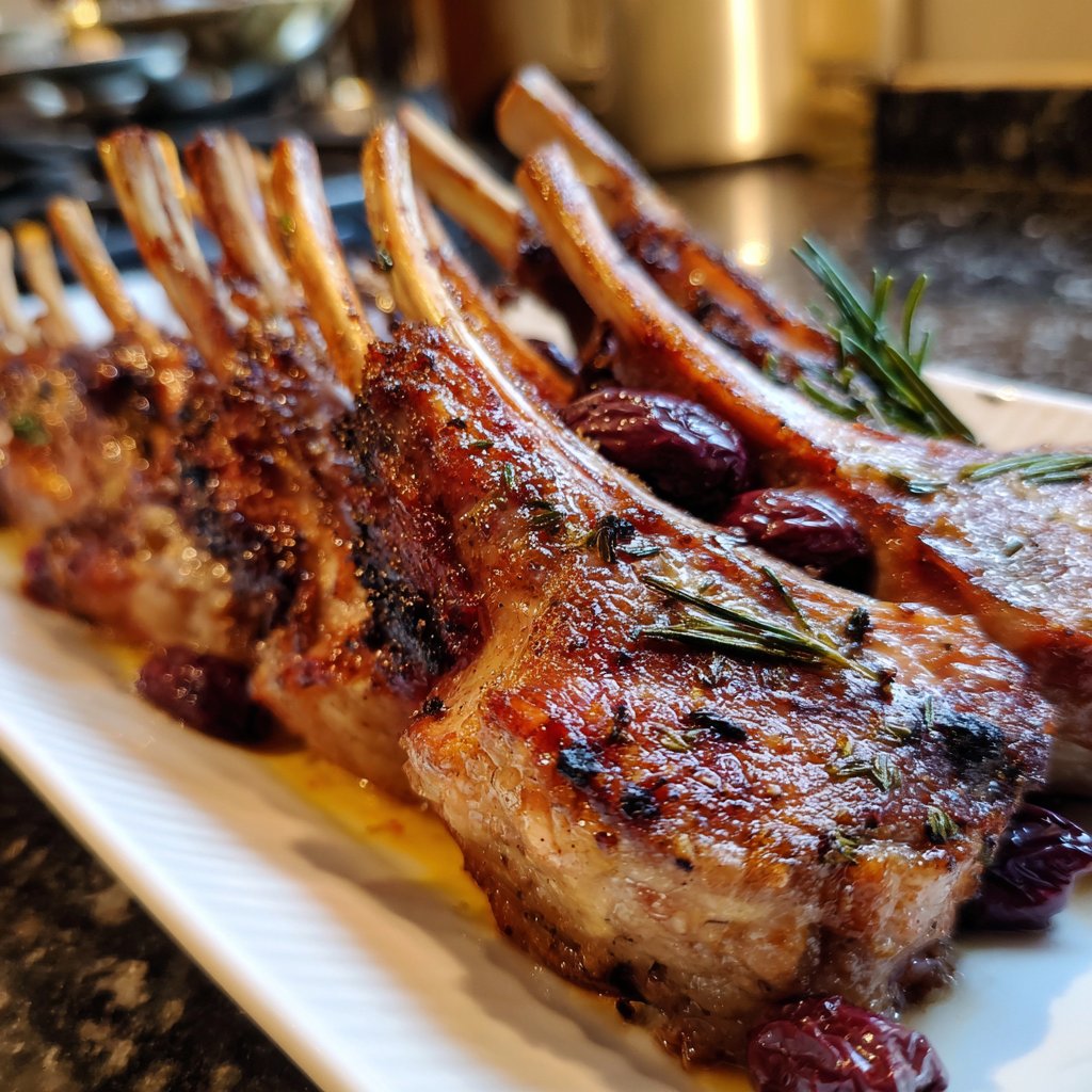 One-Pan Lamm Racks mit Oliven