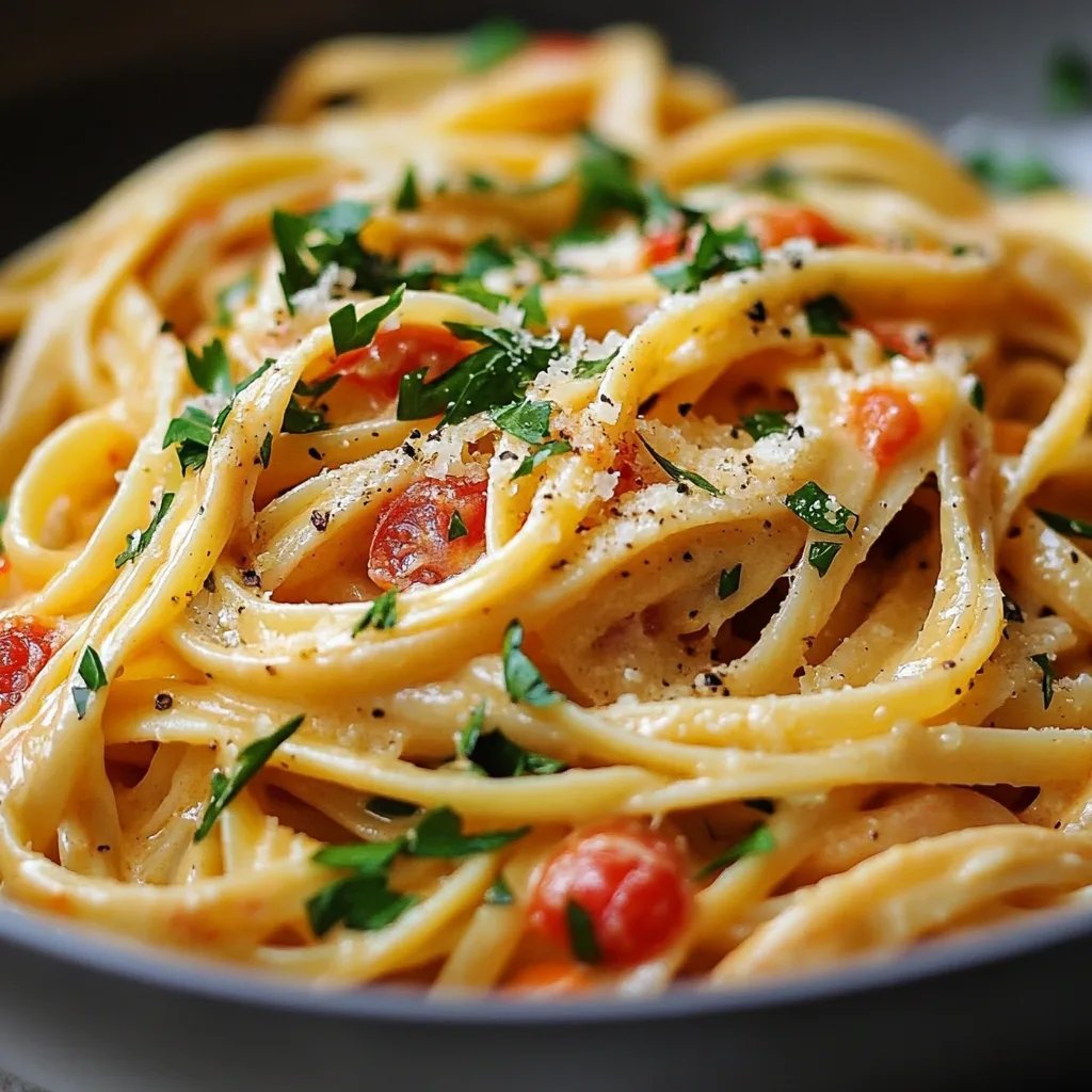 Cremige Pasta mit getrockneten Tomaten
