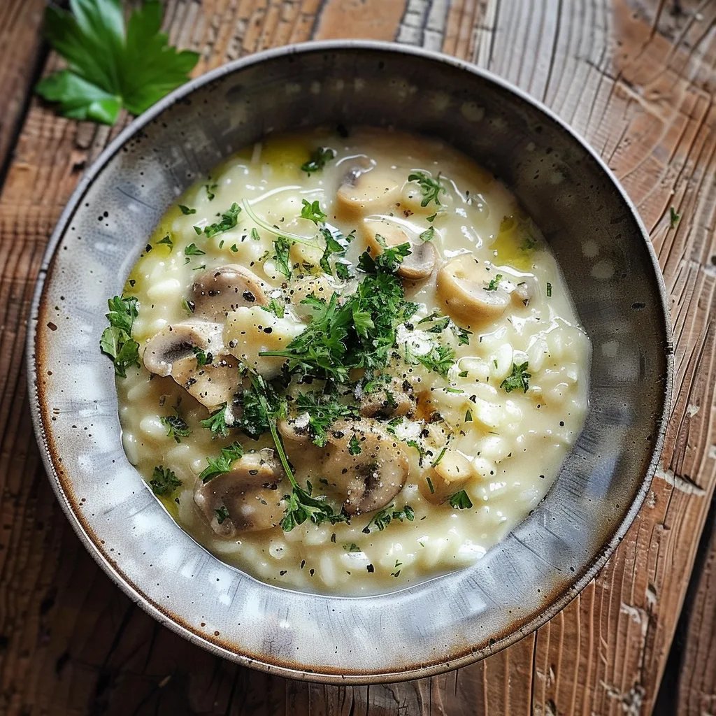 Cremiges Rosenkohl-Pilz-Risotto