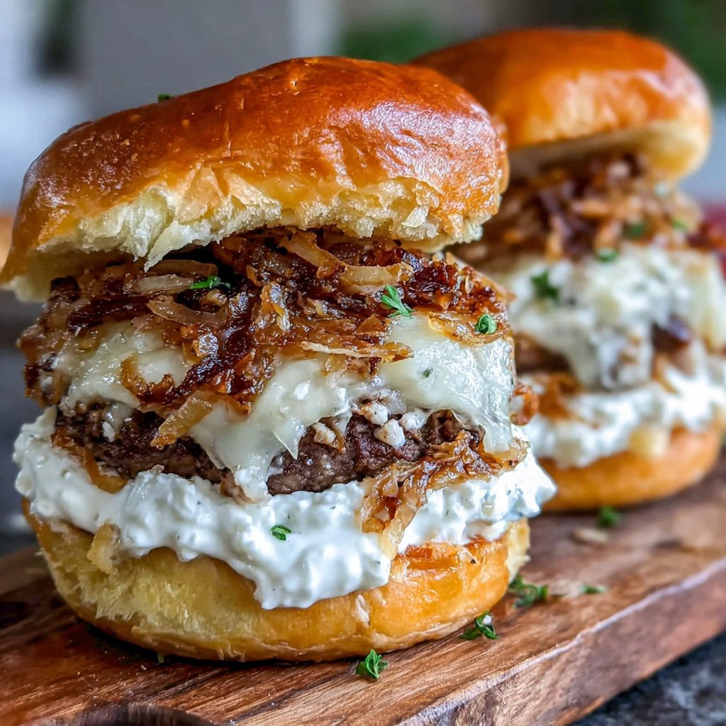 Zwiebelquark-Hamburger