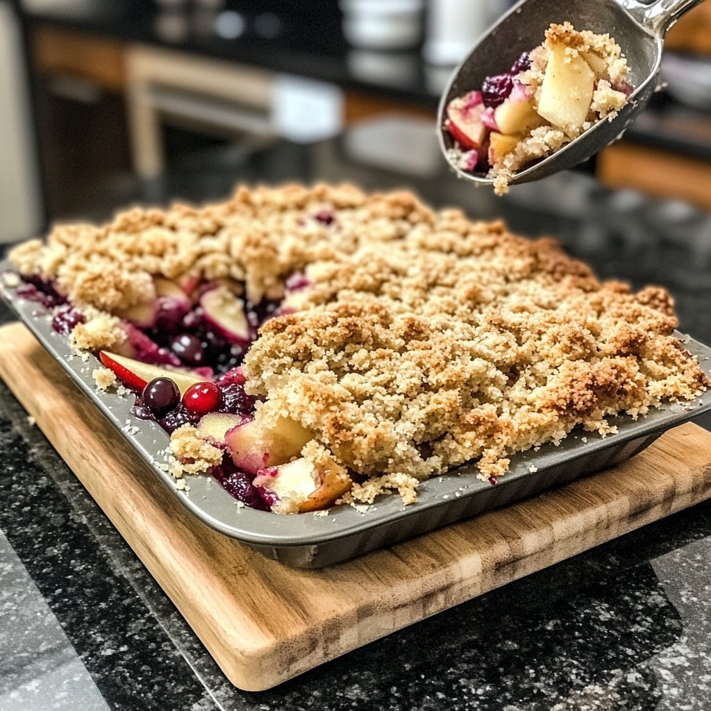 Apfel-Cranberry-Crumble mit Zimtstreuseln